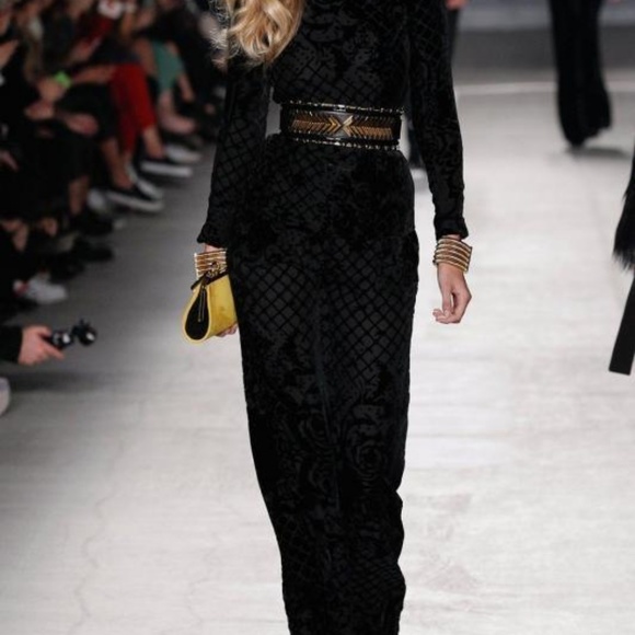 Balmain H&M Black Velvet Burnout Silk Pants - Picture 4 of 4